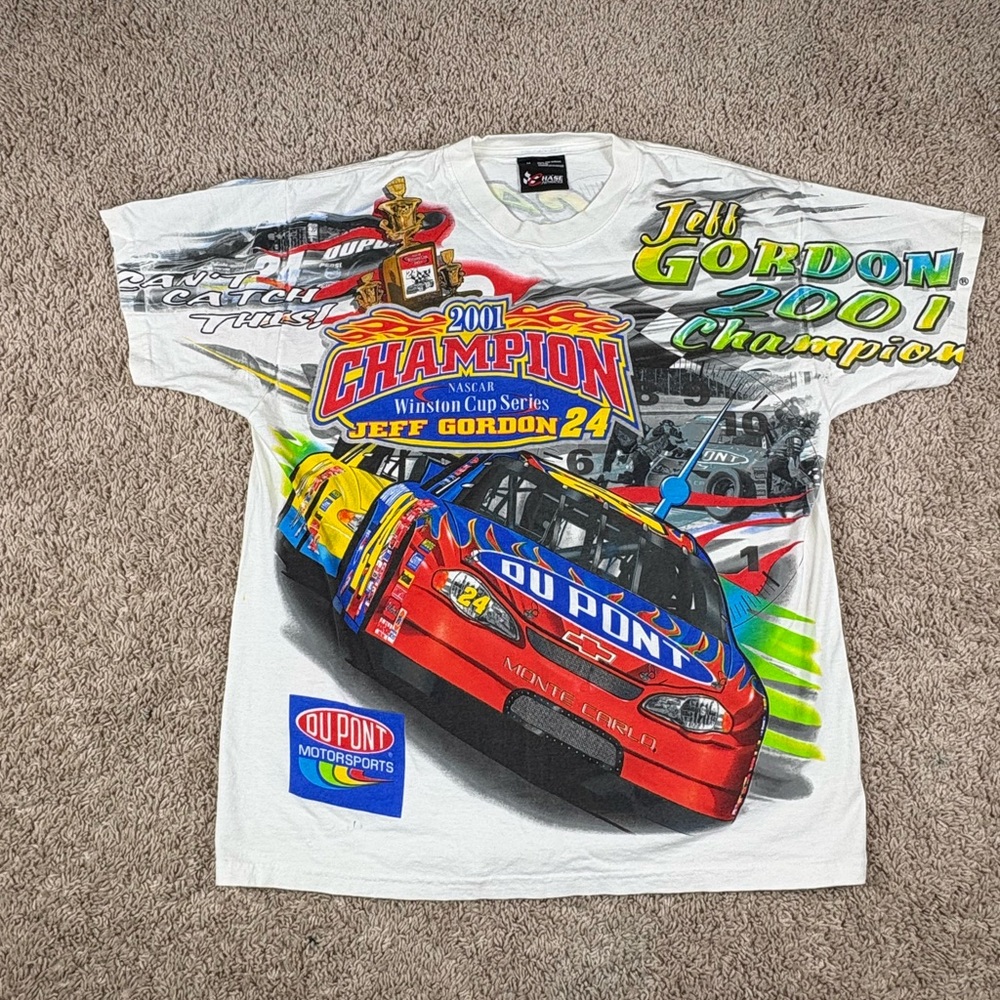 Vintage Jeff Gordon Nascar Chase T Shirt Medium Winston Cup AOP Car Racing Tee